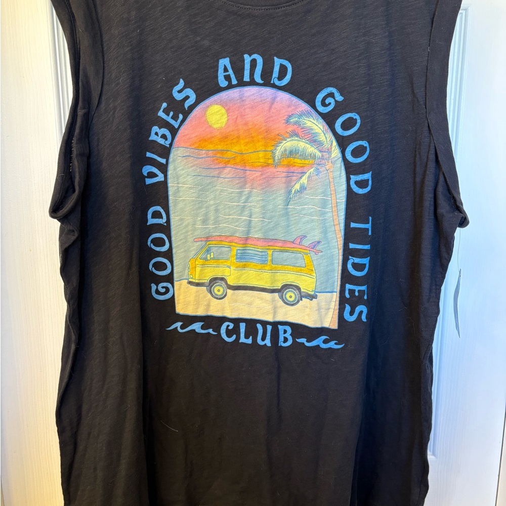 Torrid Black Beach Graphic Tank Top